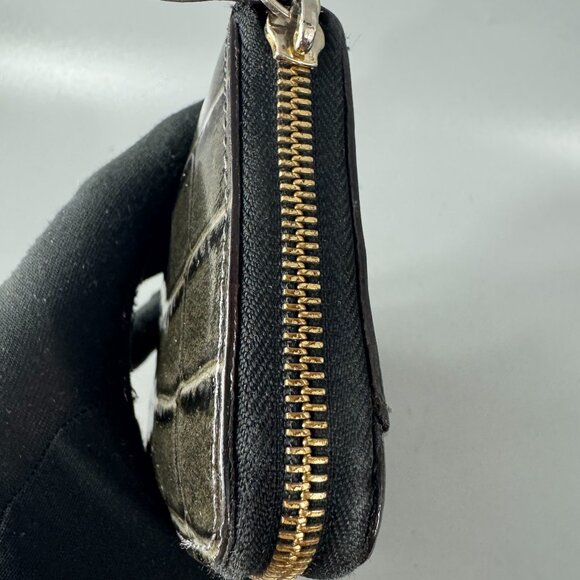 Kate Spade New York Croc-Print Green Patent Leather Zip-Around Long Wallet - Picture 13 of 13